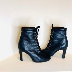 Halogen Women’s Leather Black Heels Booties/Sz:7